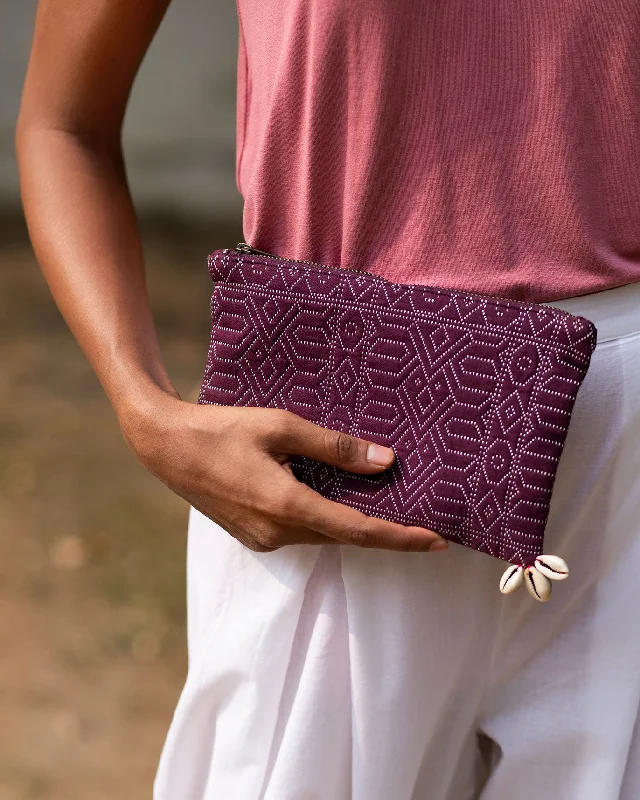 Jumbo Jacquard Pouch - Purple Elegant Men's Cashmere