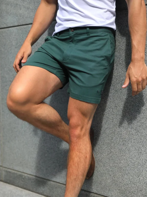 Sanremo Chino Shorts - Green Modern Men's Tech