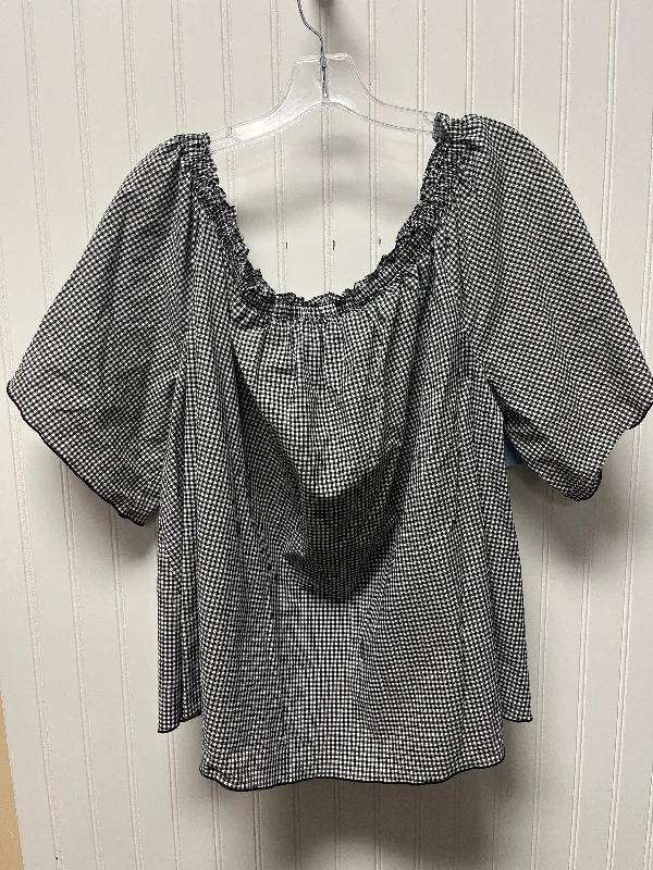 Top Short Sleeve By Lane Bryant In Black & White, Size: 3x Beach