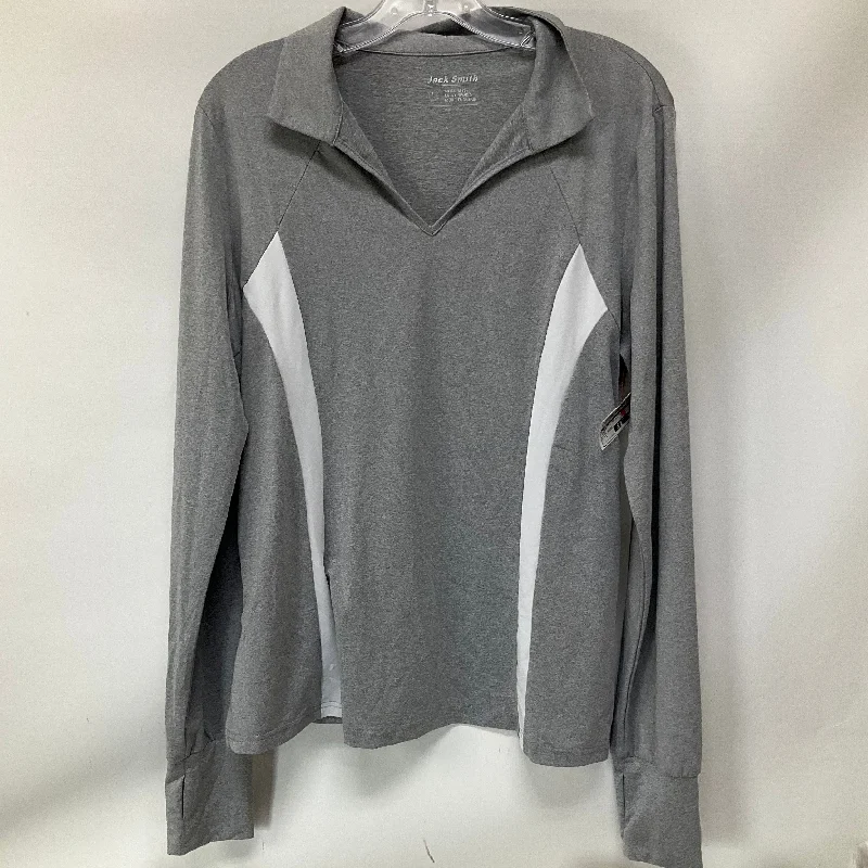 Athletic Top Long Sleeve Collar By Cmb In Grey, Size: L Lumberjack