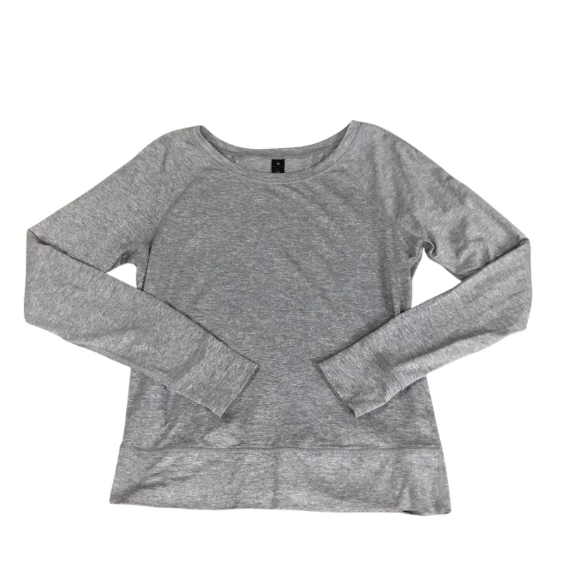 Athletic Top Long Sleeve Crewneck By Yogalicious In Grey, Size: S Polished Men's Satin