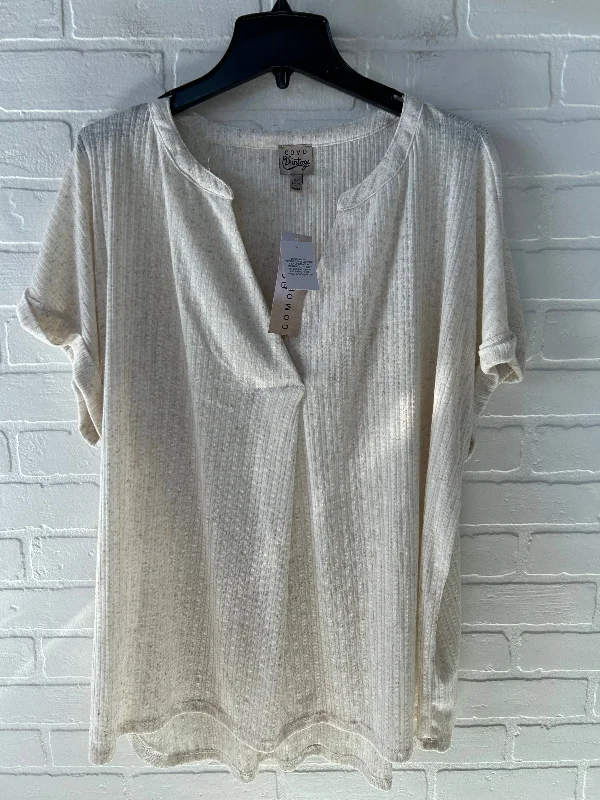 Top Short Sleeve By Como Vintage In Tan, Size: 2x Luxurious Men's High