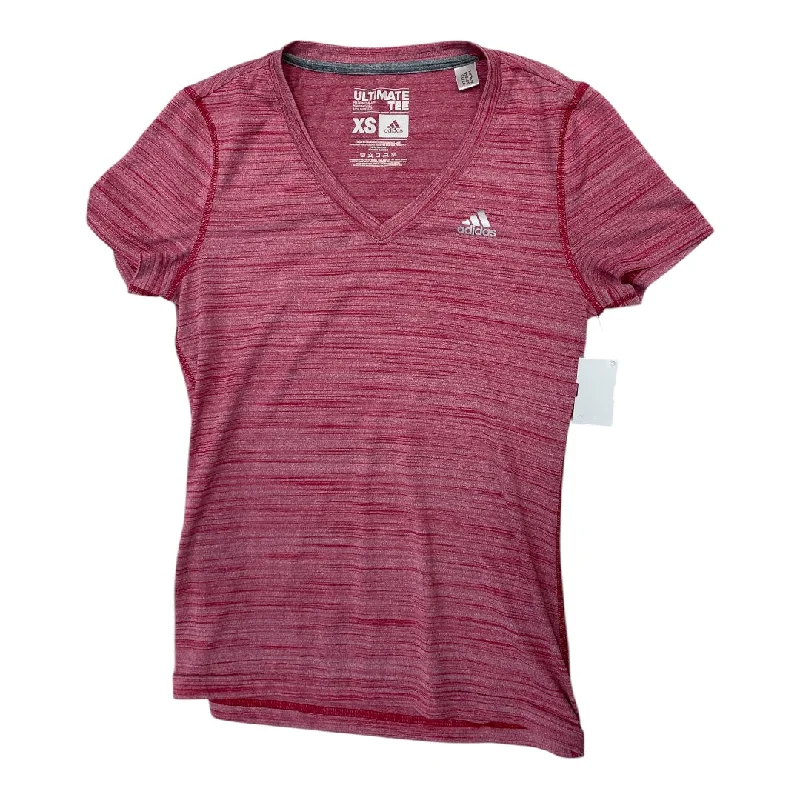 Athletic Top Short Sleeve By Adidas In Pink, Size: Xs Bold Men's Statement