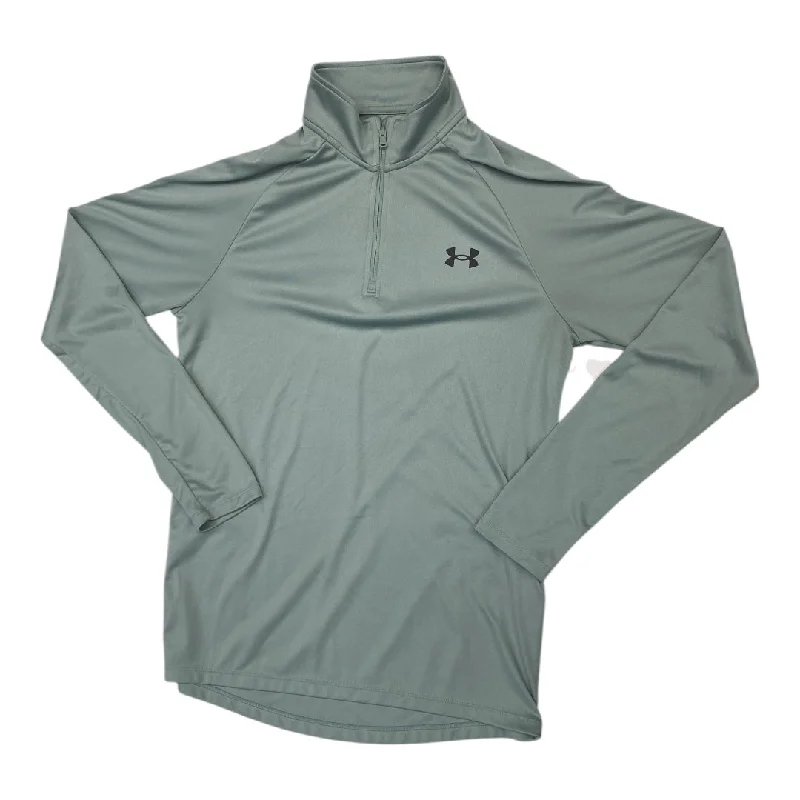 Athletic Top Long Sleeve Collar By Under Armour In Green, Size: S Beach