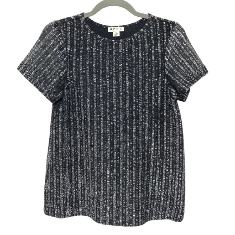 Top Ss By Reiss In Black & Silver, Size:Xs Beach