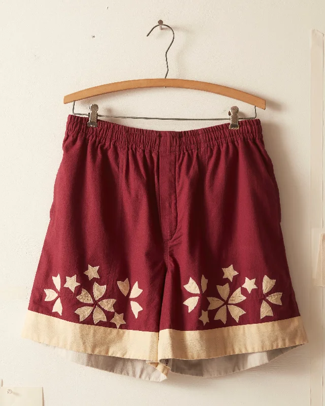 Moonflower Appliqué Shorts Artistic Men's Hand