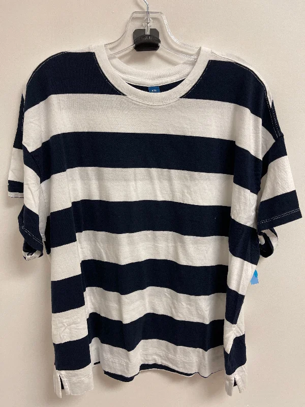 Top Short Sleeve By Old Navy In Blue & White, Size: 2x Monochromatic Office Style