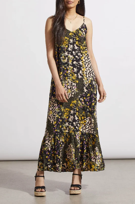 Tribal Maxi Dress With Bottom Frill - Limoncello Cclassic Men's Tweed