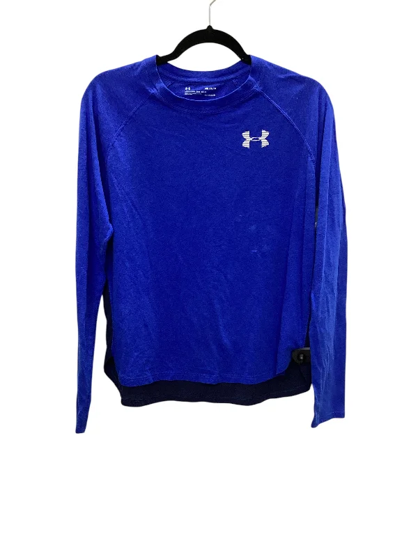 Athletic Top Long Sleeve Crewneck By Under Armour In Blue, Size: M Trendy Men's Scandinavian