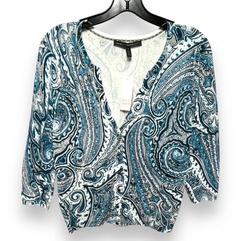 Sweater Cardigan By White House Black Market In Paisley Print, Size: S Sophisticated Men's 