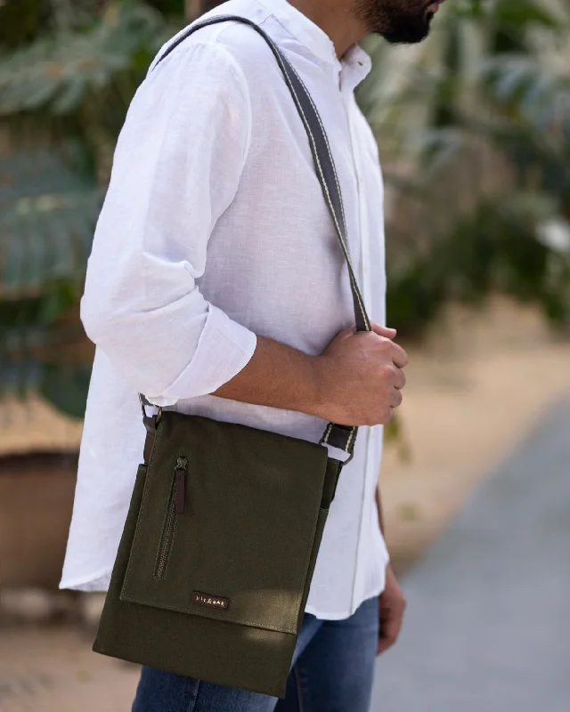 Safari Men's Messenger - Olive Elegant Men's Formal 