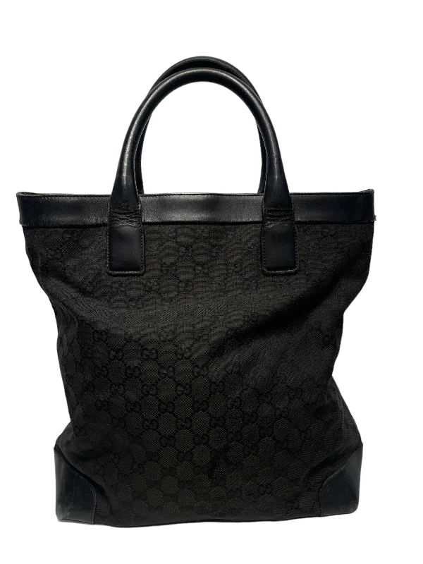 GUCCI///Tote Bag/M/Plain/Cotton/BLK/W [Designers] Design/monogram bucket/tote Streetwear Style