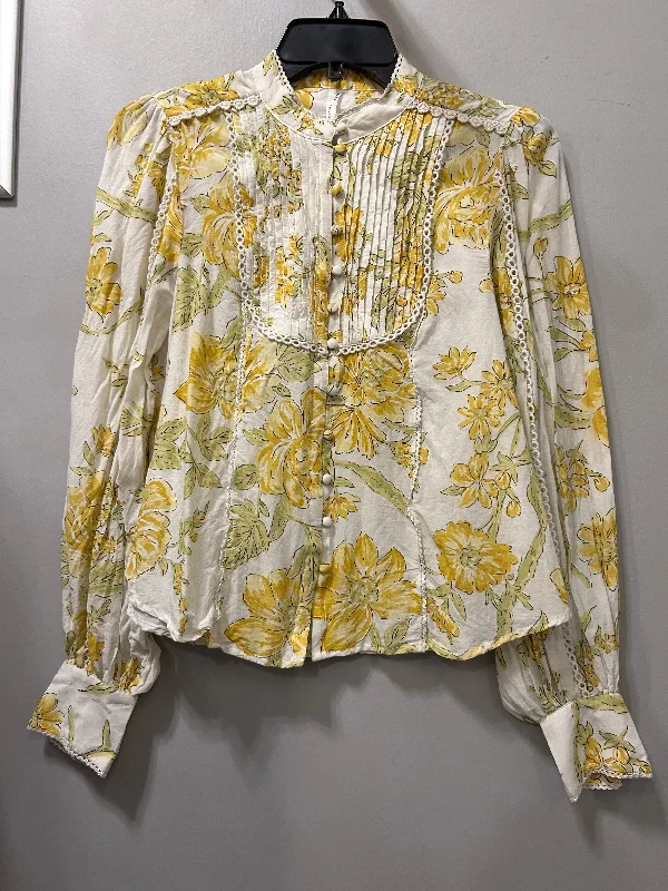 Top Long Sleeve By Anthropologie In Yellow, Size: Xs Streetwear Style