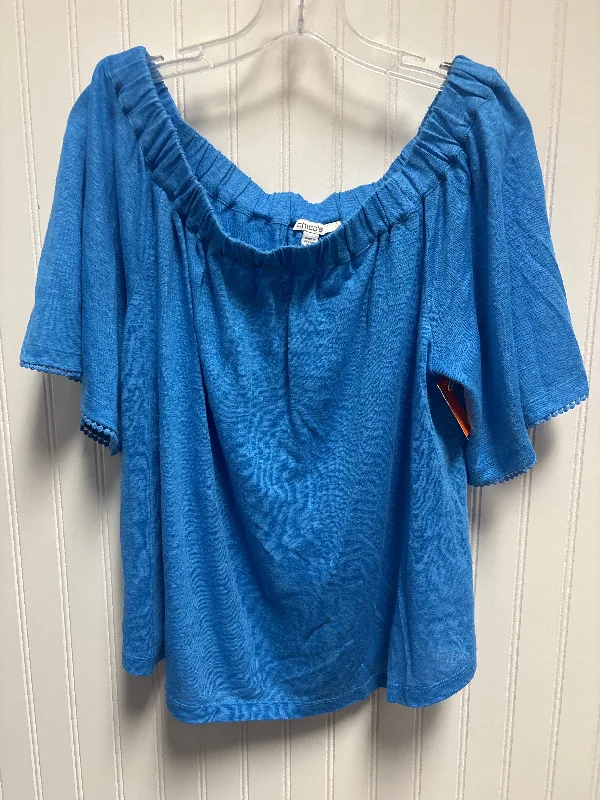 Top Short Sleeve By Chicos In Blue, Size: M Classic Men's Pin