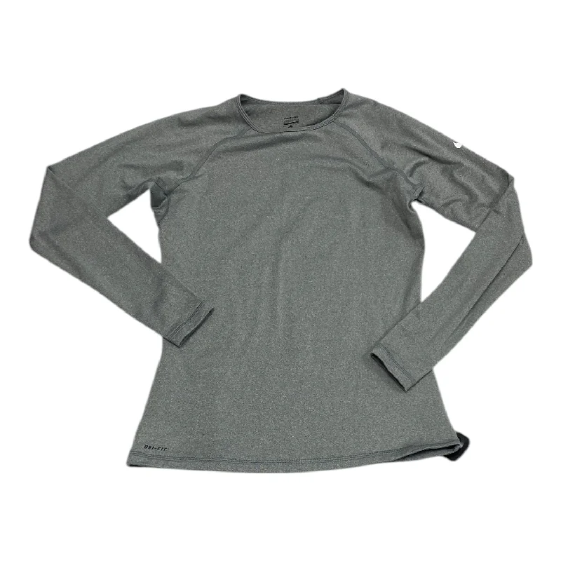 Athletic Top Long Sleeve Crewneck By Nike In Grey, Size: L Business