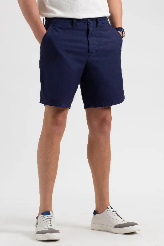 Beatnik Oxford Garment Dye Slim Short - Navy Street