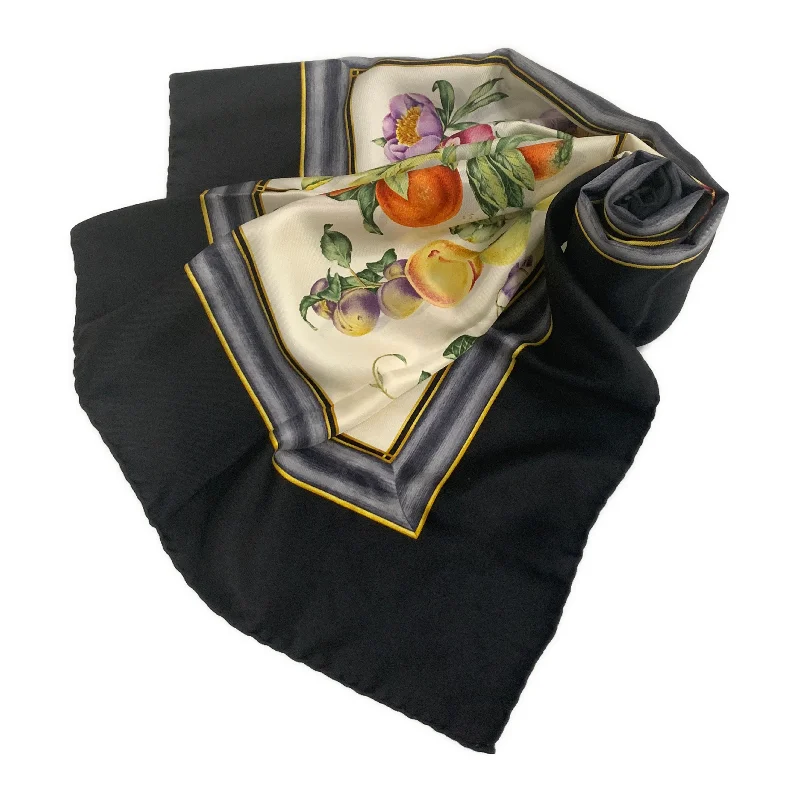 GUCCI/Scarve/BLK/Silk/Floral Pattern/ Bohemian Men's Free