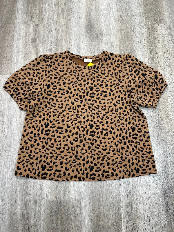 Top Short Sleeve By HAILEY & CO In Animal Print, Size: 2x Cclassic Men's Tweed