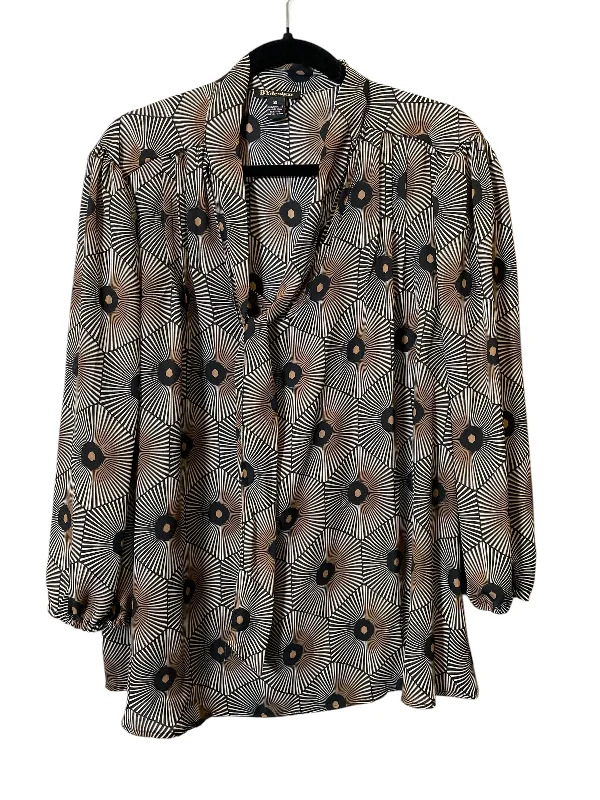 Top Long Sleeve By By Design In Animal Print, Size: 3x Cool Men's Distressed