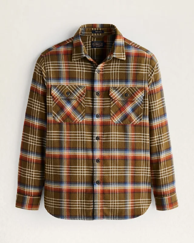 Men's Plaid Burnside Flannel Shirt Elegant Men's Cashmere