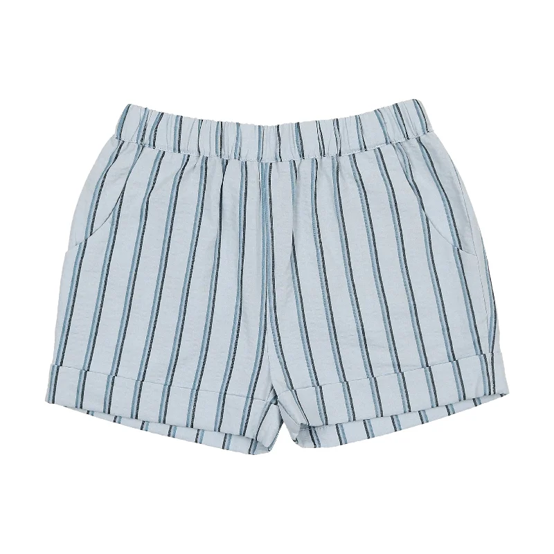 Coco Blanc Pale Blue Striped Striped Shorts Edgy Men's Punk