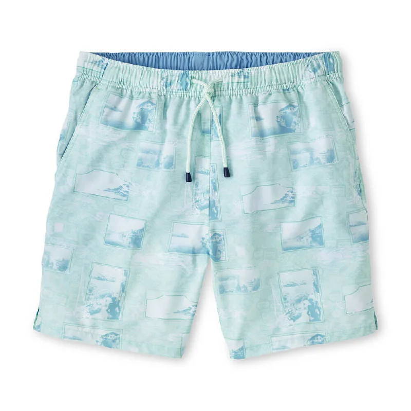 Peter Millar 7-Inch Postcards From Italy Swim Trunks - Capri Breeze Sharp Men's Italian