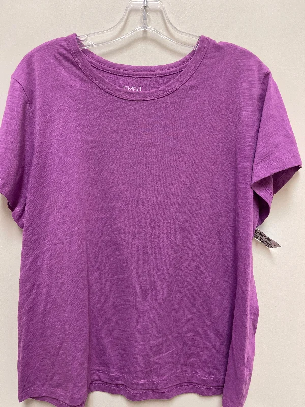 Top Short Sleeve Basic By Time And Tru In Purple, Size: 2x Trendy Men's Scandinavian