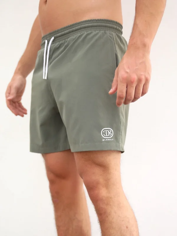 Initial Swim Shorts - Olive Sharp Men's Italian