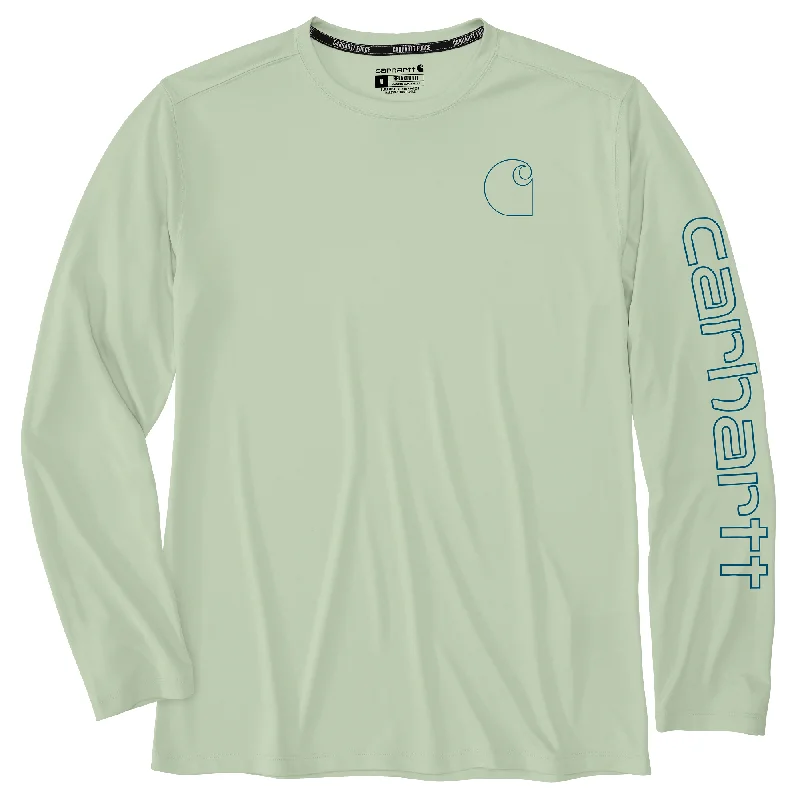 Men's Force Sun Defender Lightweight Long-Sleeve Logo Graphic T-Shirt Monochromatic Office Style