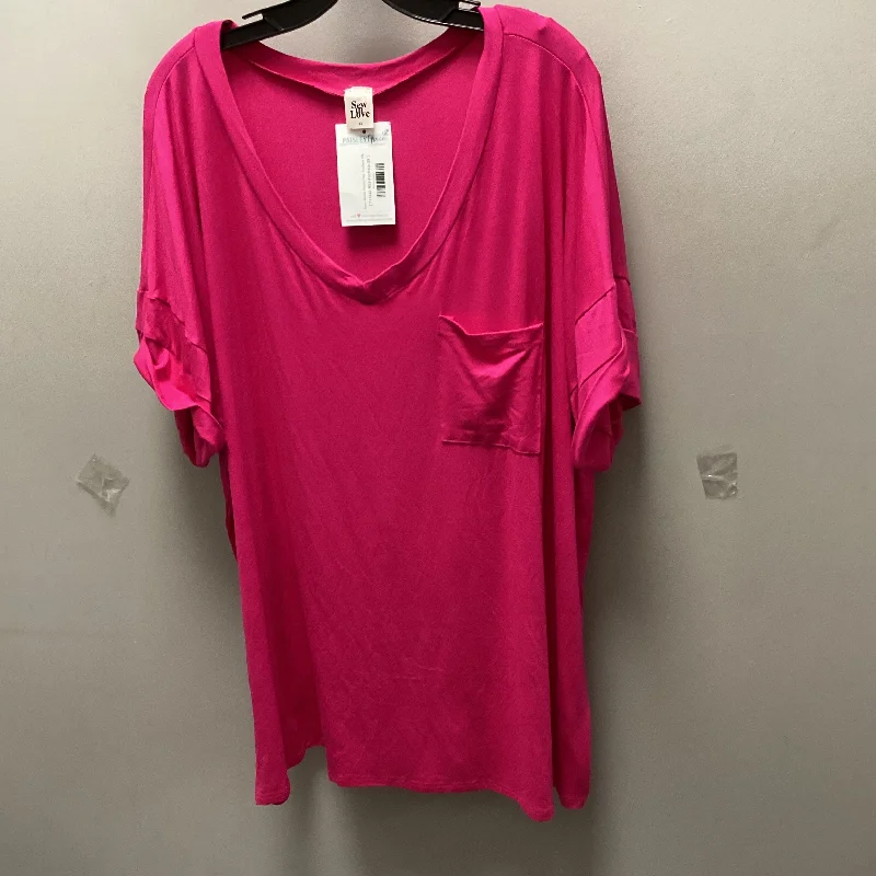 Top Short Sleeve By Sew In Love In Pink, Size: 3x Hip Men's Urban